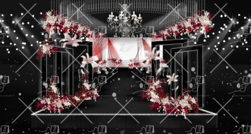 韩式秀场风婚礼黑白两版效果图