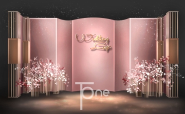 嫩金粉色泰式简约大气合影婚礼设计