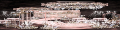 粉红泰式高端主舞台婚礼设计