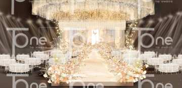 香槟色花仙子婚礼设计效果图